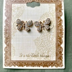 Butterfly gold and silver earrings